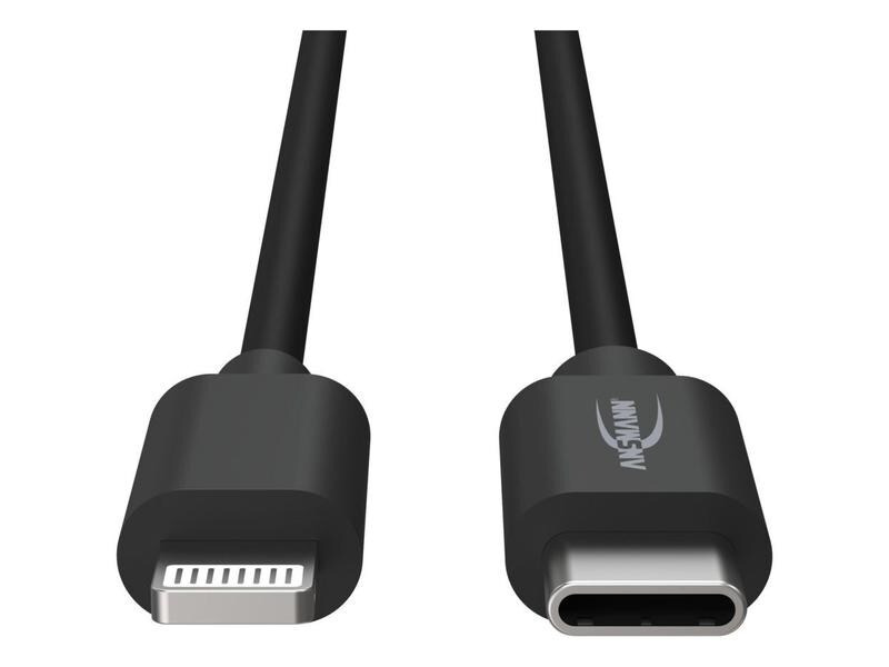 Ansmann USB 2.0-Kabel für iPhone, iPad, USB C - Lightning 1.2 m