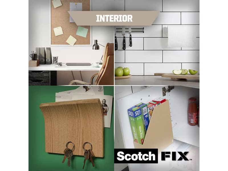 Scotch Innenmontagequadrate Scotch-Fix, 25 mm x 25 mm, Weiss