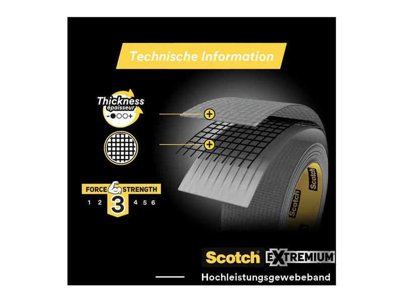 Scotch Klebeband Extremium Universal, 25 mm x 3 m, 1 Rolle, Weiss