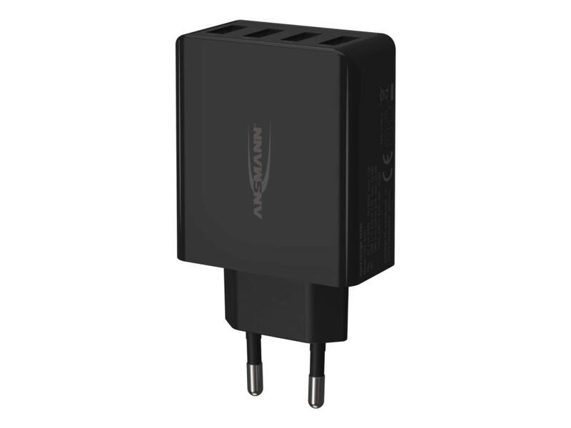 Ansmann USB-Wandladegerät Home Charger HC430, 4x USB, 30 W, Schwarz