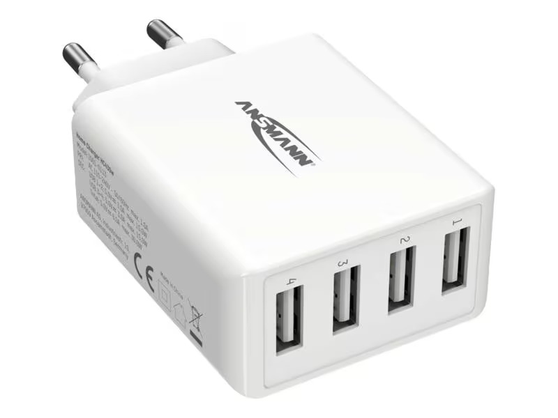 Ansmann USB-Wandladegerät Home Charger HC430, 4x USB, 30 W, Weiss