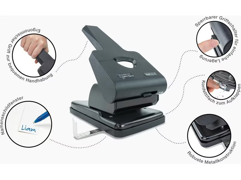 Rapesco Locher Germ-Savvy 865-P2 63 Seiten, Schwarz