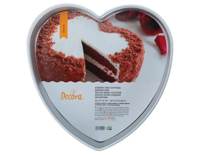 Decora Motiv-Backform Herz, Ø 15 cm, Silber