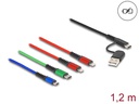 Delock USB-Ladekabel USB A/USB C - 2x Lightning/Micro-USB B/USB C