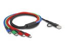 Delock USB-Ladekabel USB A/USB C - 2x Lightning/Micro-USB B/USB C