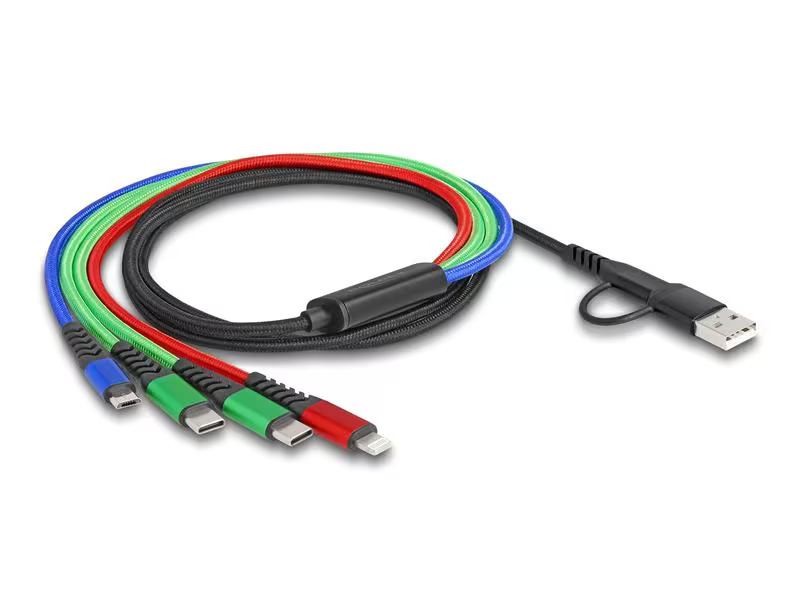 Delock USB-Ladekabel USB A/USB C - Lightning/Micro-USB B/USB C