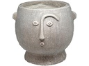 Dameco Pflanzentopf mit Gesicht 16 cm, Grau