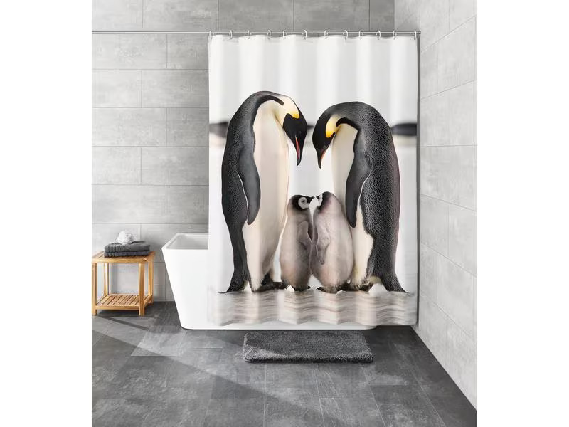 Kleine Wolke Duschvorhang Jackson Pinguin , Schwarz/Weiss