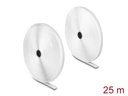Delock Klettband 25 m x 20 mm mit Haft- und Flauschband Weiss