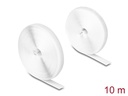 Delock Klettband 10 m x 20 mm mit Haft- und Flauschband Weiss