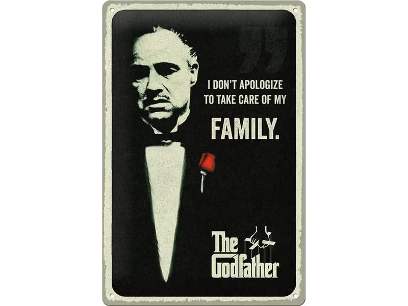 Nostalgic Art Schild The Godfather Family 20 cm x 30 cm, Metall