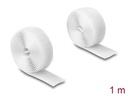 Delock Klettband 1 m x 20 mm mit Haft- und Flauschband Weiss