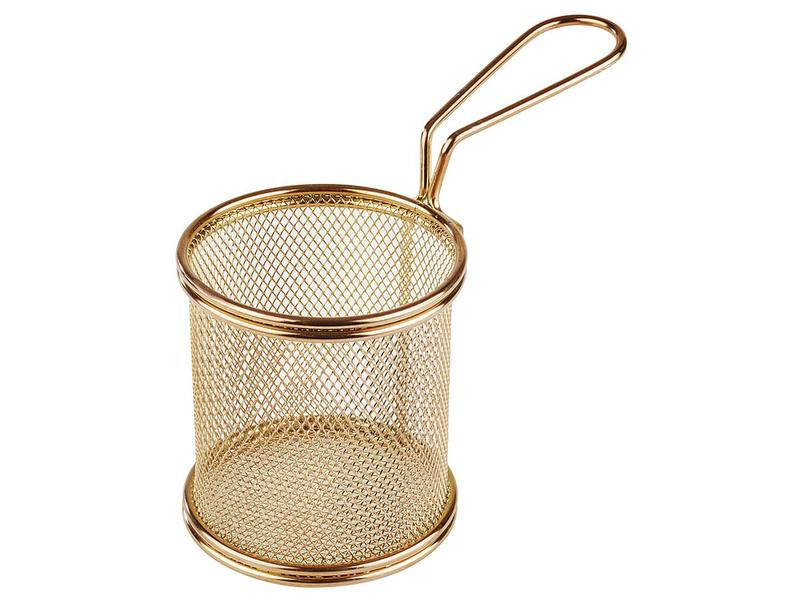 Paderno Servierkorb Pommes Frites 9 cm x 8.5 cm, 1 Stück, Gold