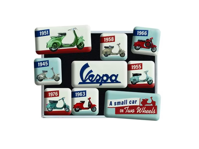 Nostalgic Art Magnet-Set Vespa 9 Stück, Mehrfarbig