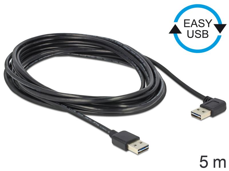 Delock USB 2.0-Kabel A - A EASY-USB gewinkelt 5 m