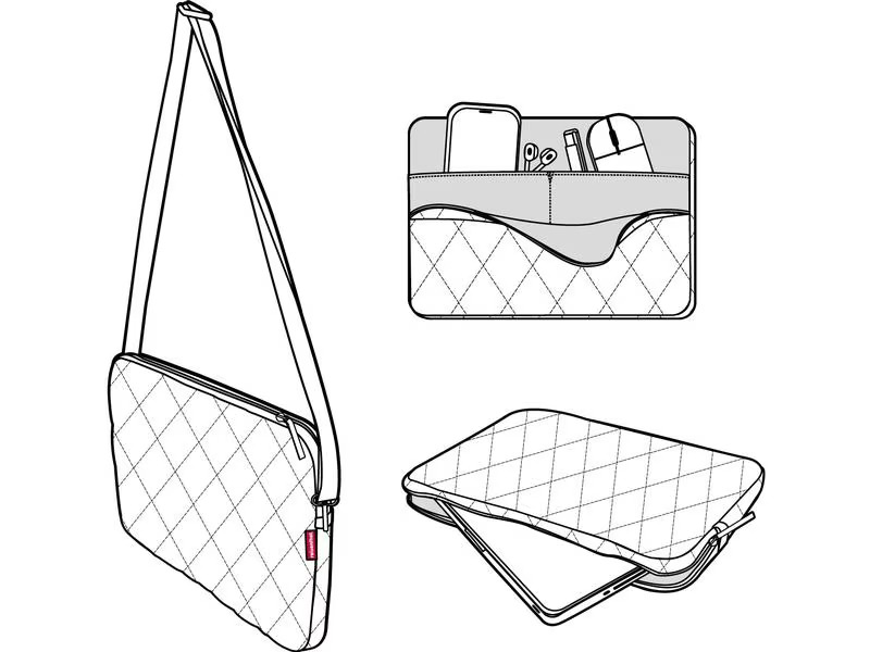 Reisenthel Notebooktasche Notebook sleeve Rhombus Black, 13.5