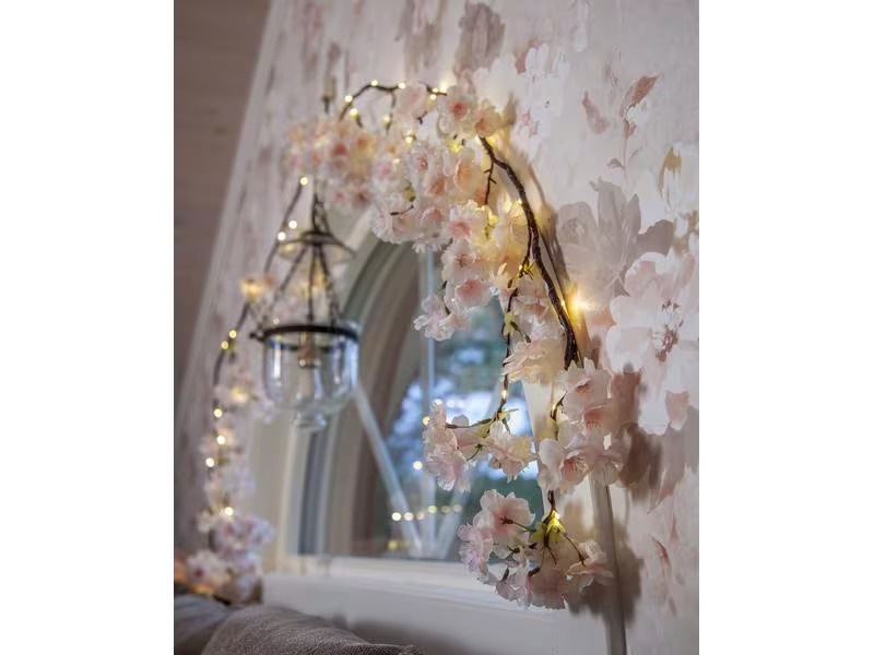 Star Trading Girlande Cherry Flower, 48 LEDs, 1.8 m, Pink