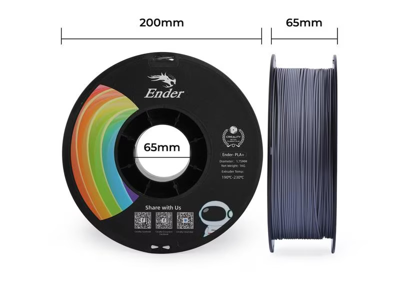 Creality Filament PLA+ Grau, 1.75 mm, 1 kg