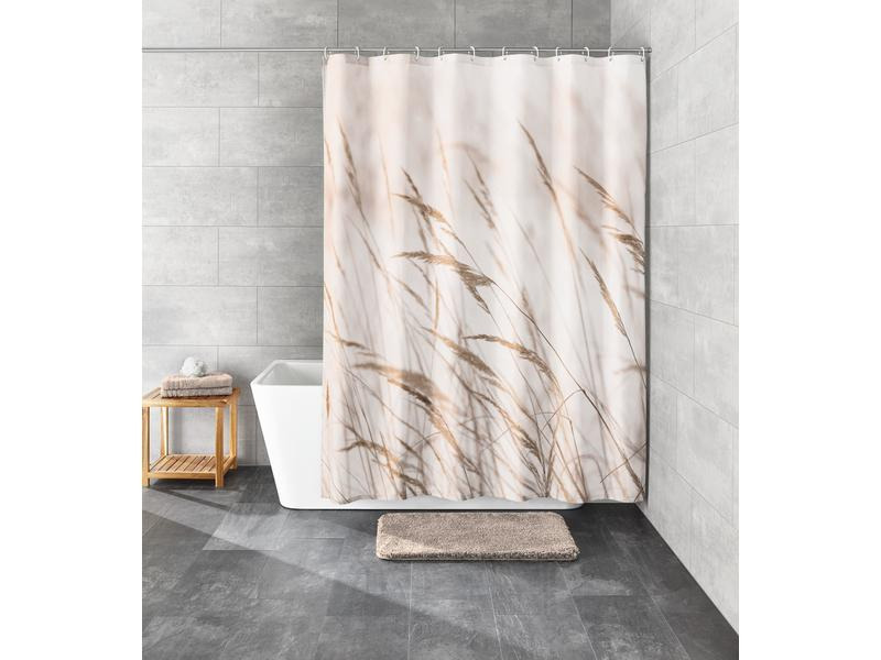 Kleine Wolke Duschvorhang Sylt 180 x 200 cm, Beige/Weiss