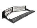 Delock Patchpanel 48 Port Keystone, 19 Rack mit Entlastungsschiene