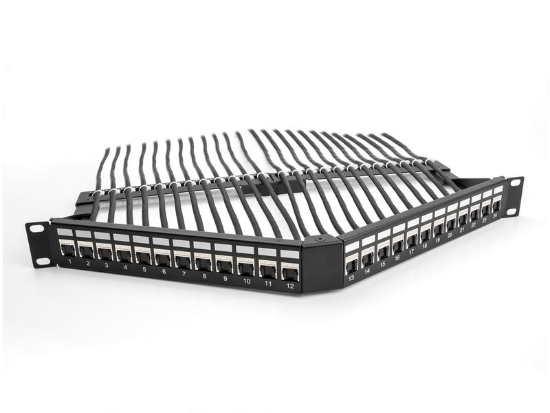 Delock Patchpanel 24 Port Keystone, 19 Rack mit Entlastungsschiene