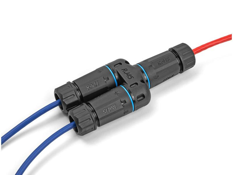 Delock Kupplung RJ45 zu 2x RJ45, Cat.6A, wasserfest, 1 Stück