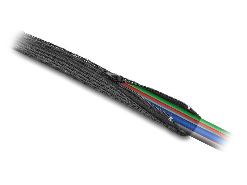 Delock Kabelschlauch 5 m x 50 mm, mit Reissverschluss, Schwarz