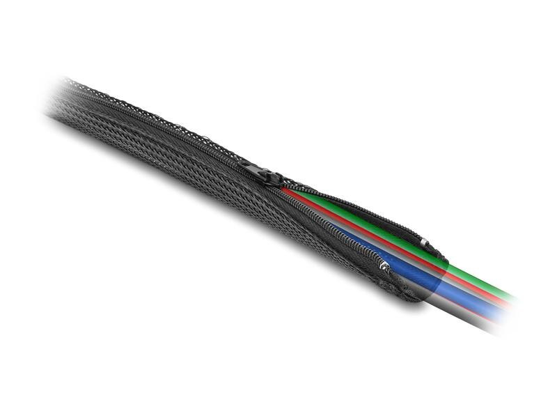 Delock Kabelschlauch 3 m x 50 mm, mit Reissverschluss, Schwarz