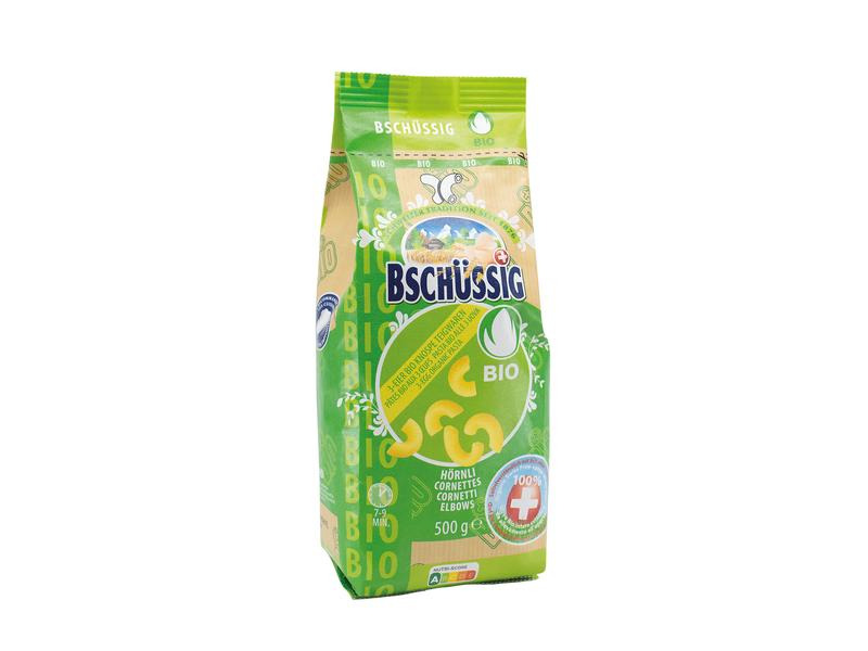 Bschüssig Teigwaren Bio Knospe Hörnli grob 3Ei 500 g