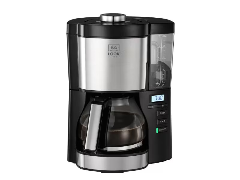 Melitta Filterkaffeemaschine Look Timer 1025-08 Edelstahl, Schwarz