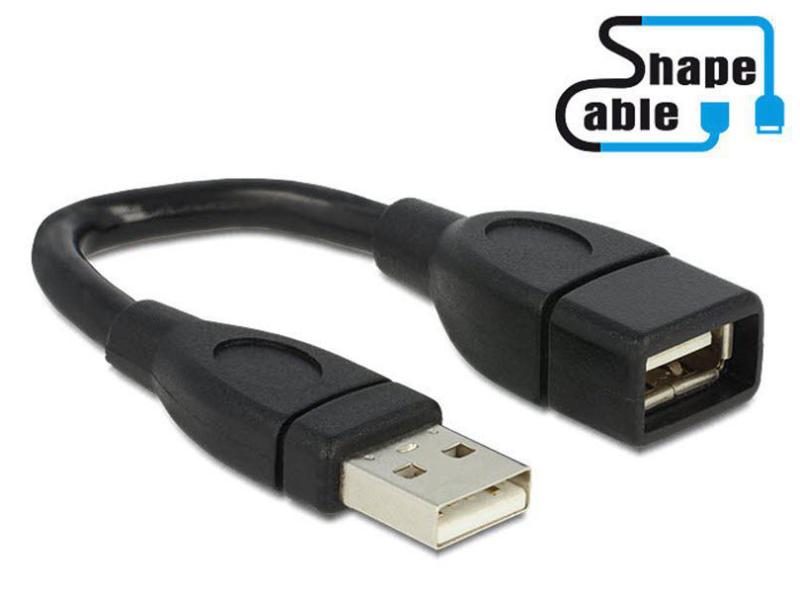 Delock USB 2.0-Kabel A - A ShapeCable 0.15 m
