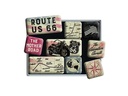 Nostalgic Art Magnet-Set Route 66 9 Stück, Mehrfarbig