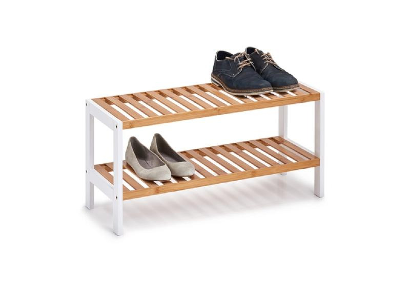 Zeller Present Schuhregal mit 2 Ablagen Nature/Weiss