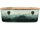 BioLoco Lunchbox Oval – Air Balloon Valley Blaugrau/Dunkelgrün