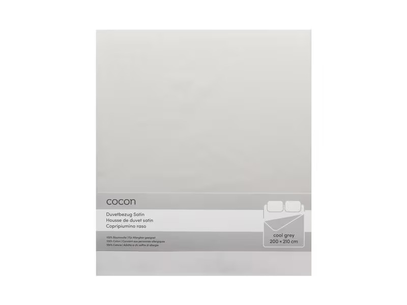 COCON Duvetbezug Perkal 200 x 210 cm, Hellgrau
