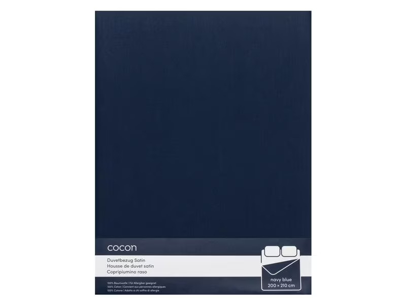 COCON Duvetbezug Satin 200 x 210 cm, Marineblau