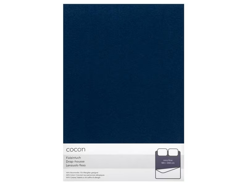 COCON Fixleintuch 180-200 x 200 cm, Marineblau