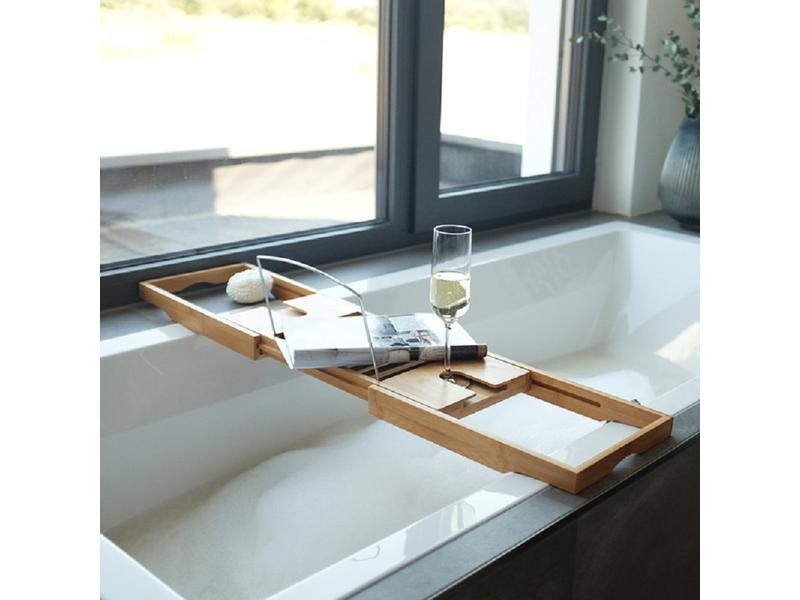 Zeller Present Badewannenablage mit Glashalter Braun