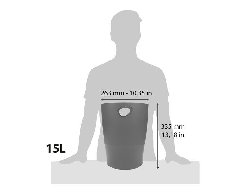 Exacompta Papierkorb Ecobin 15 l, Dunkelgrau