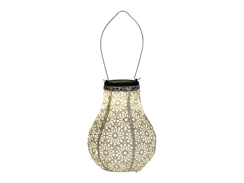 COCON Lampion LED Solar Birne, Hellgrau