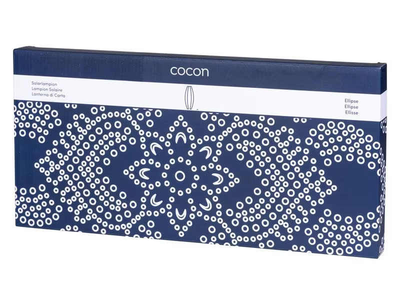 COCON Lampion LED Solar Ellipse, Blau