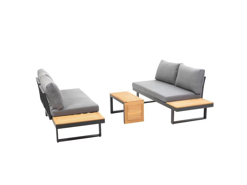 COCON Loungeset Ascona, Anthrazit, 4 Sitzplätze
