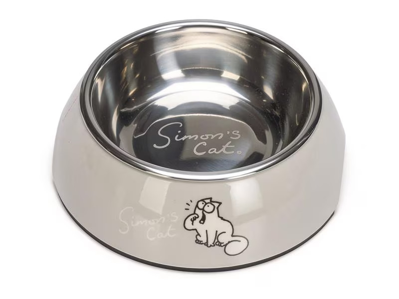 Simon's Cat Edelstahlnapf 160 ml, Hellgrau
