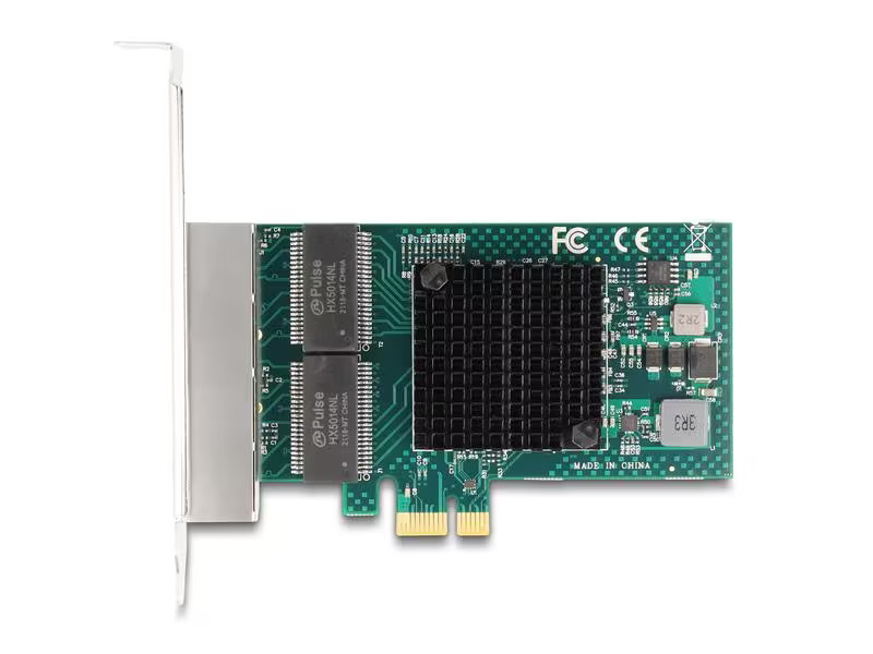 Delock Netzwerkkarte 4x RJ45 Gigabit, PCI-Express x1