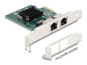Delock Netzwerkkarte 2x RJ45 Gigabit, PCI-Express x1
