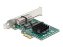 Delock Netzwerkkarte 2x RJ45 Gigabit, PCI-Express x1