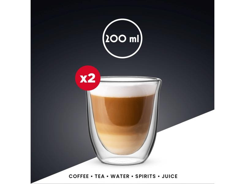 Bialetti Cappuccino Becher Firenze 200 ml, 2 Stück, Transparent