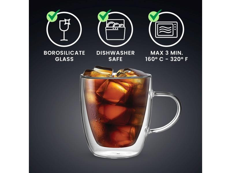 Bialetti Kaffeetasse Capri 350 ml, 2 Stück, Transparent