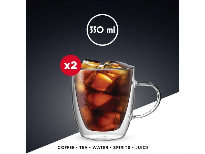 Bialetti Kaffeetasse Capri 350 ml, 2 Stück, Transparent