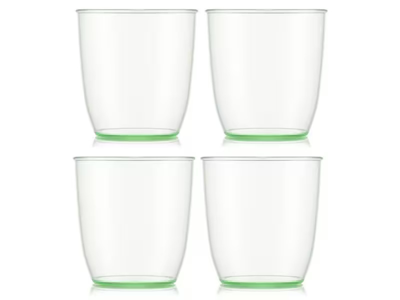 Bodum Outdoor-Becher Kvadrant 200 ml, Grün, 4 Stück